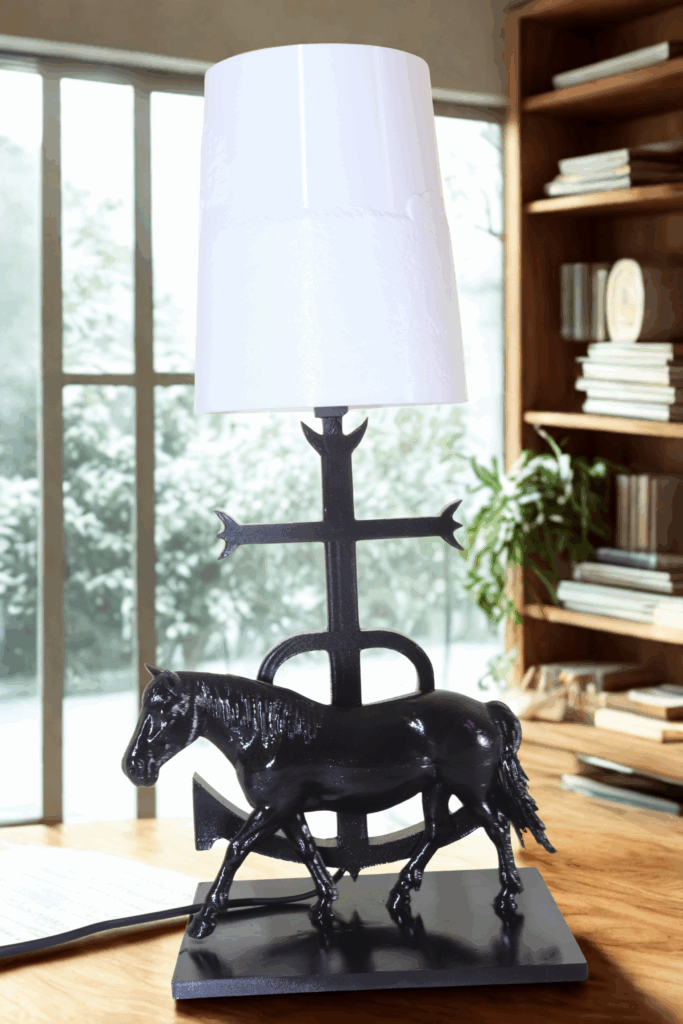Lampe cheval de chevet ou de bureau sur le thème de la CAmargue